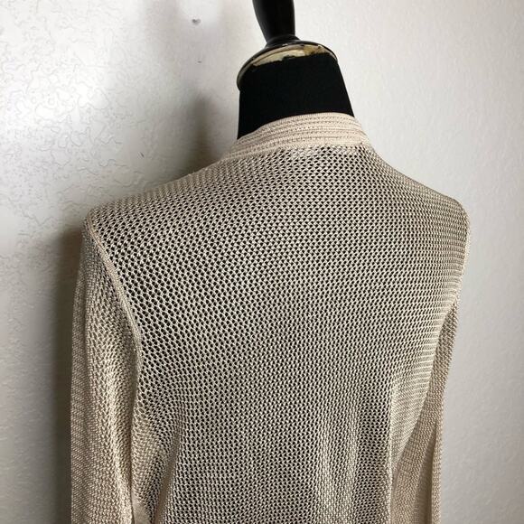 WHBM champagne open front open knit long cardigan size Extra Small XS - Picture 9 of 14